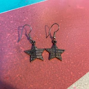 Patriotic American Flag Silver Earrings!